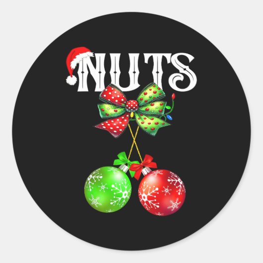 Sticker Rond Funny Chest Nuts Chestnuts Matching Family Christm (Devant)