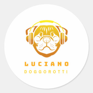 Sticker Rond Funny Chien Opera musique chanteuse cadeau pour Ch