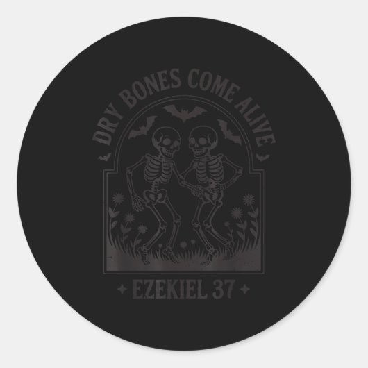 Sticker Rond Funny Christian Halloween Dry Bones Come Alive Jes (Devant)