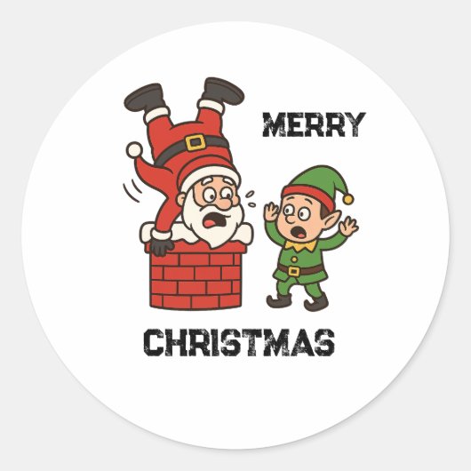 Sticker Rond funny Christmas (Devant)