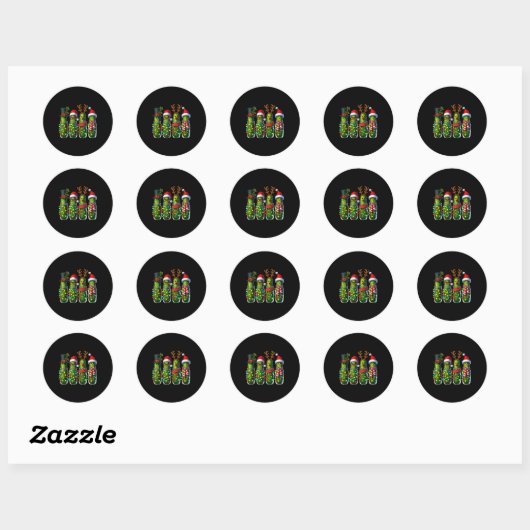 Sticker Rond Funny Christmas Ckles  (Feuille)