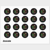 Sticker Rond Funny Christmas Dasher Dancer Prancer Vixen Whiske (Feuille)