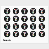 Sticker Rond Funny Christmas Moose With Sungles And Holiday Lig (Feuille)
