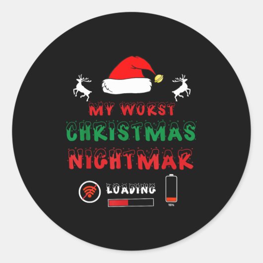 Sticker Rond Funny Christmas My Worst For Gamers  (Devant)