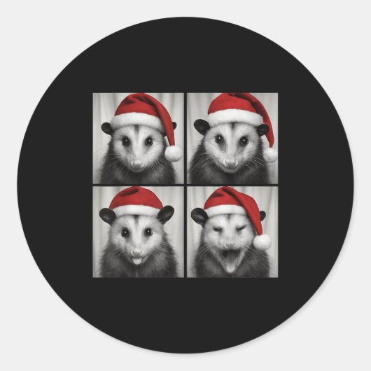 Sticker Rond Funny Christmas Ossum Santa Photo Booth (Devant)