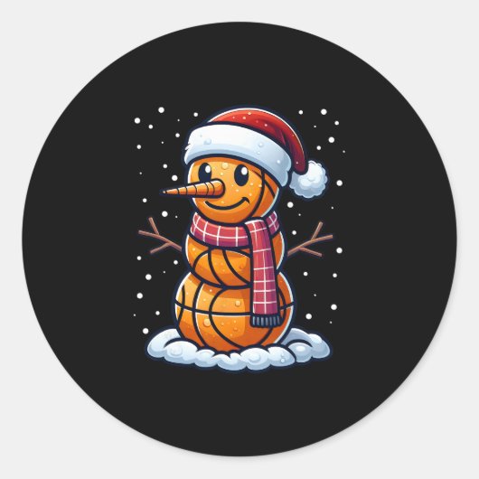 Sticker Rond Funny Christmas Sketll Snowman Santa Sketll Boys M (Devant)