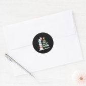 Sticker Rond Funny Christmas Snowman Topper Tree Holiday Family (Enveloppe)