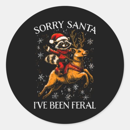 Sticker Rond Funny Christmas Tee Sorry Santa Xmas Kids Boys Gir (Devant)