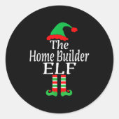 Sticker Rond Funny Christmas The Home Builder Elf Developer Arc (Devant)