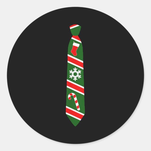 Sticker Rond Funny Christmas Tie - Holiday Tuxedo Fun Tee Desig (Devant)