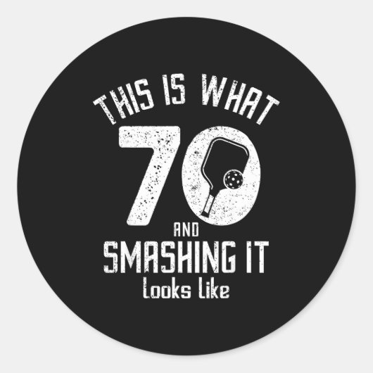 Sticker Rond Funny Ckleball 70th Birthday 70 Years Old Love Ckl (Devant)