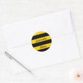 Sticker Rond Funny Classic Bumble Bee Stripes Motif rayé (Enveloppe)