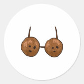 Sticker Rond Funny Coconut Summer Coconuts Bra Funny Halloween (Devant)
