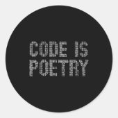 Sticker Rond Funny Code Is Etry Saying Quote Programer Gift  (Devant)