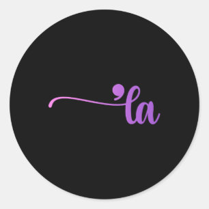 Sticker Rond Funny Comma La Coloring