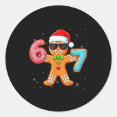 Sticker Rond Funny Cool Gingerbread Six Seven 67 Ice Cream Drip (Devant)
