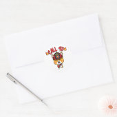 Sticker Rond Funny Corgi chien est pompier (Enveloppe)
