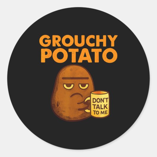 Sticker Rond Funny Couple Sweet Tato &amp; Grouchy Tato  (Devant)