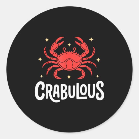 Sticker Rond Funny Crab Art For Men Women Kids Crabby Crabbing (Devant)