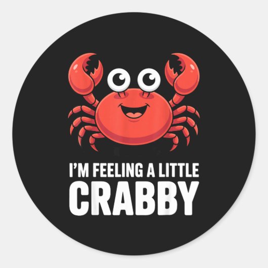 Sticker Rond Funny Crab Costume For Men Women Crab Eating Fan C (Devant)
