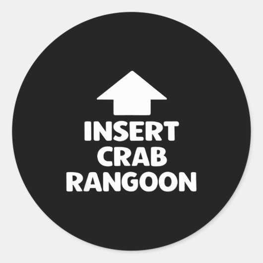 Sticker Rond Funny Crab Rangoon Apparel _ Hilarious Foodie (Devant)