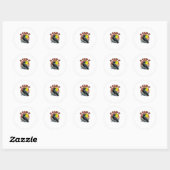 Sticker Rond Funny Crow F-Caw-F Retro Sunset Adult Design Tri-B (Feuille)