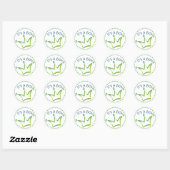 Sticker Rond Funny Crown green + votre backgr. & texte (Feuille)