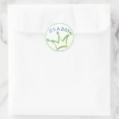 Sticker Rond Funny Crown green + votre backgr. & texte (Sac)