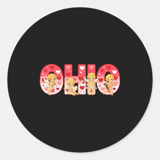Sticker Rond Funny Cud Ohio Midwestern Party O-h-i-o In Valenti (Devant)