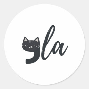 Sticker Rond Funny Cute Cat Comma La Funny Kamala Harris Présid