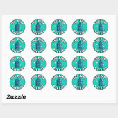 Sticker Rond Funny Cute the bonk machine /Free Palestine design (Feuille)
