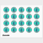 Sticker Rond Funny Cute the bonk machine /Free Palestine design (Feuille)