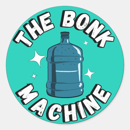 Sticker Rond Funny Cute the bonk machine /Free Palestine design (Devant)