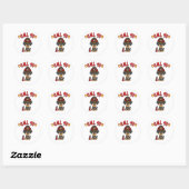 Sticker Rond Funny Dachshund chien est pompier (Feuille)