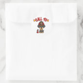 Sticker Rond Funny Dachshund chien est pompier (Sac)