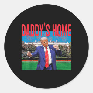 Sticker Rond Funny Daddys Accueil Trump Pink 2024 Reprendre l'A