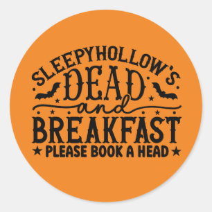 Sticker Rond Funny Dead petit déjeuner Halloween