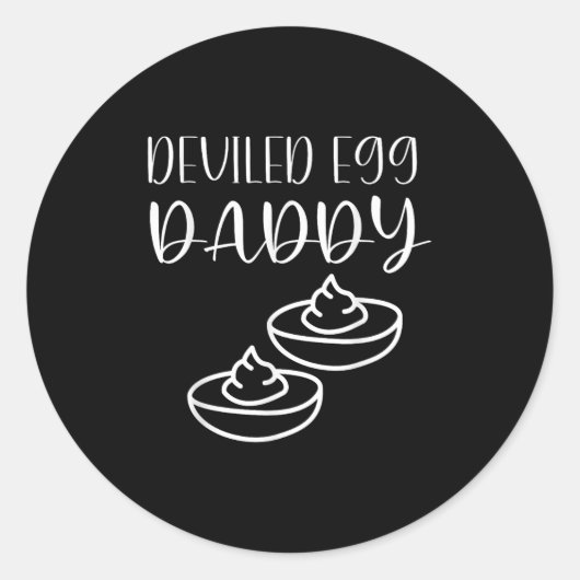 Sticker Rond Funny Deviled Egg Daddy (Devant)