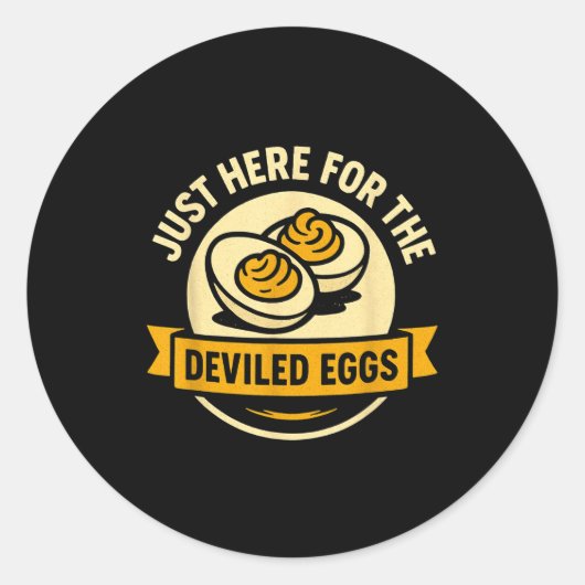 Sticker Rond Funny Deviled Eggs Thanksgiving Food Humor  (Devant)