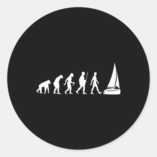 Sticker Rond Funny Dinghy Sailing Sailboat Tee Sail Boat Racing (Devant)