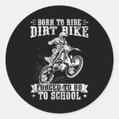 Sticker Rond Funny Dirt Bike Art For Boys Girls Motocross Dirt (Devant)