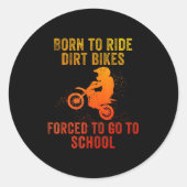 Sticker Rond Funny Dirt Bike Art For Boys Girls Motocross Dirt (Devant)