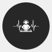 Sticker Rond Funny Dj Art Men Women Music Producer Disc Jockey (Devant)