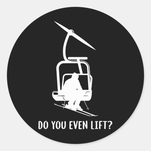 Sticker Rond Funny Do You Even Lift Ski (Devant)