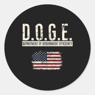 Sticker Rond Funny Doge Ministère De L'Efficacité Gouvernementa