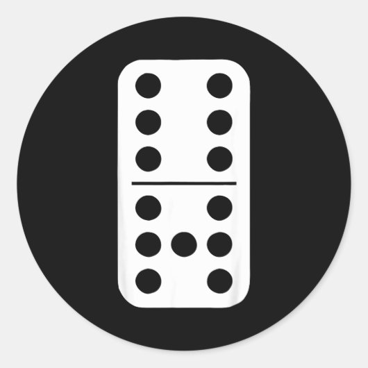 Sticker Rond Funny Domino Meme Six Seven Play Strategy Number H (Devant)