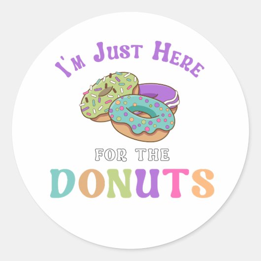 Sticker Rond Funny Donut Lover Quote (Devant)