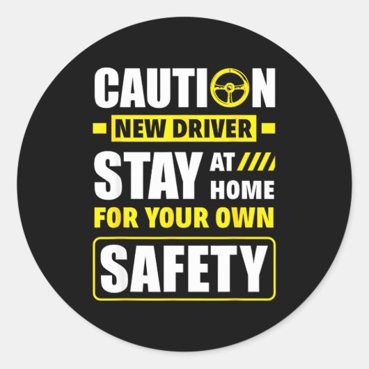 Sticker Rond Funny Driver's License New Driver  (Devant)