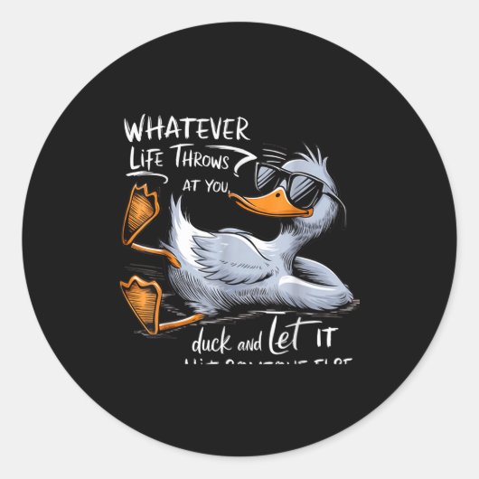 Sticker Rond Funny Duck Graphic Tee Men Women Funny Quote (Devant)