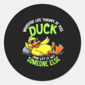 Sticker Rond Funny Duck Graphic Tees Men Women Teens Funny Quot (Devant)